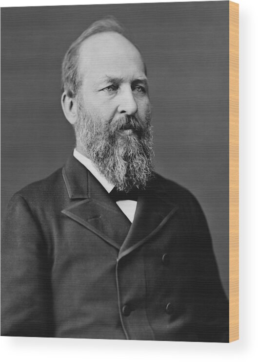 James Garfield Wood Print featuring the photograph President James Garfield Photo by War Is Hell Store