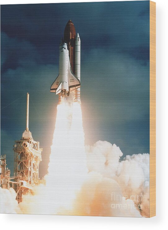 Space Telescopes Wood Print featuring the photograph Space Shuttle Launch by NASA Science Source