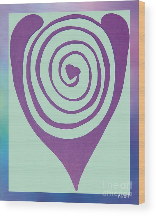 Heart Wood Print featuring the photograph Zen Heart Labyrinth Path #1 by Mars Besso