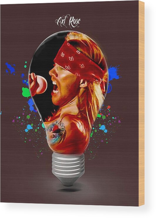 Axl Rose Wood Print featuring the mixed media Axl Rose Collection #9 by Marvin Blaine