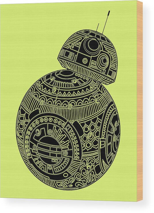 Bb8 Wood Print featuring the mixed media BB8 DROID - Star Wars Art, Brown #1 by Studio Grafiikka