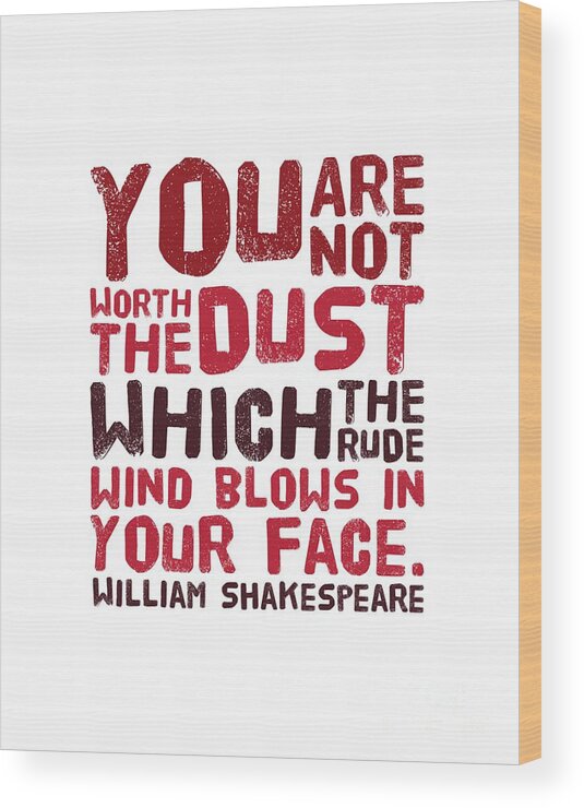 William Wood Print featuring the digital art William Shakespeare, Insults and Profanities #27 by Esoterica Art Agency