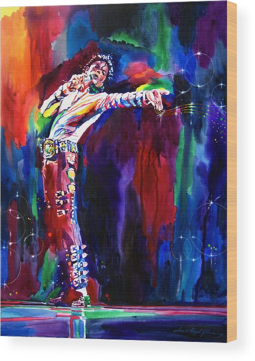Michael Jackson Wood Print featuring the painting Jackson Magic by David Lloyd Glover