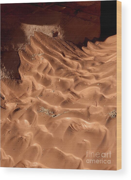 Light Wood Print featuring the photograph Light and Shadow in Mud #3 by Frank Carter