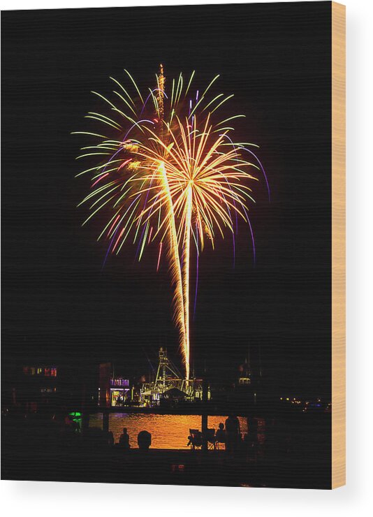 Fireworks Wood Print featuring the photograph 4th of July Fireworks by Bill Barber