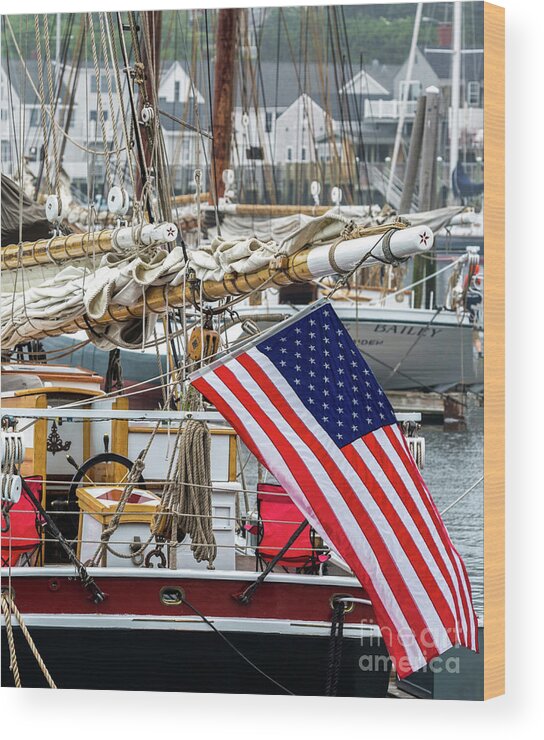 Maine Wood Print featuring the photograph 4th of July by Karin Pinkham