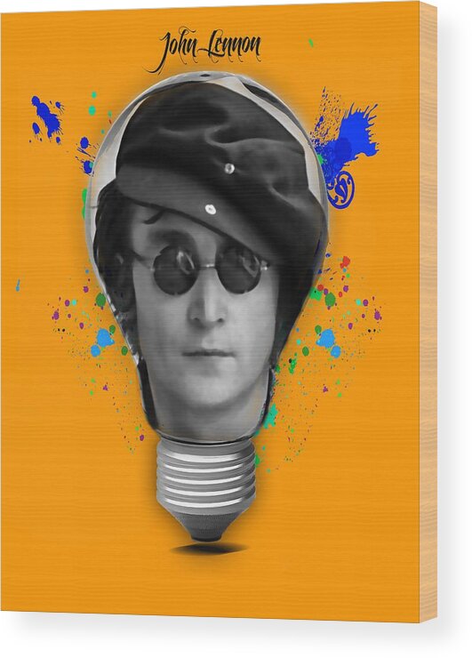 John Lennon Wood Print featuring the mixed media John Lennon Collection #64 by Marvin Blaine