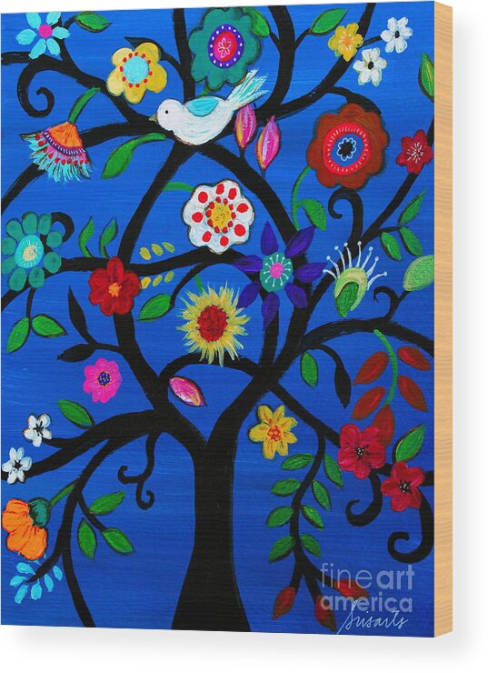 Naomi's Tree Wood Print featuring the painting Tree Of Life #144 by Pristine Cartera Turkus