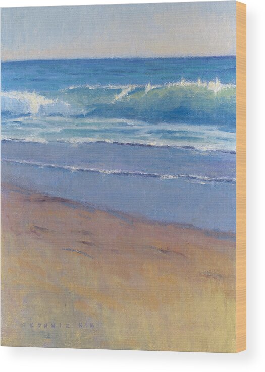California Wood Print featuring the painting Gentle Wave by Konnie Kim