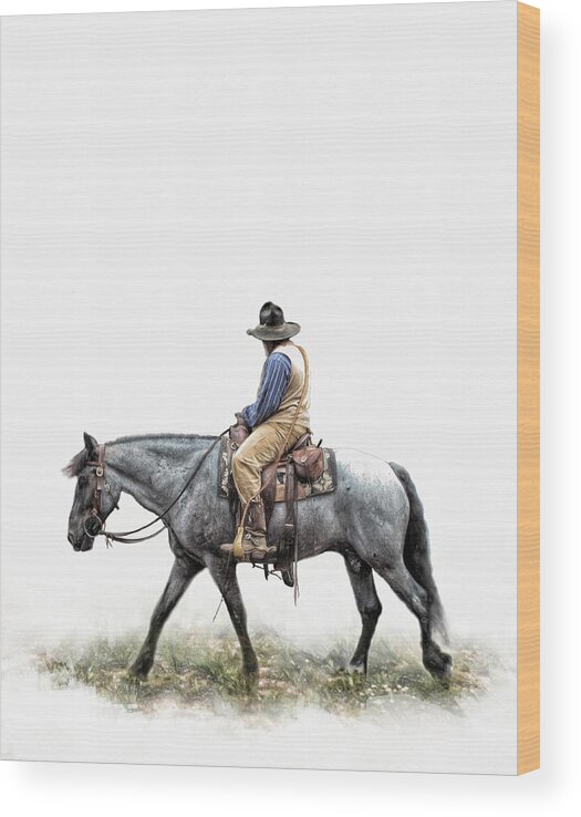 American West Wood Print featuring the photograph A Long Day on the Trail by David and Carol Kelly