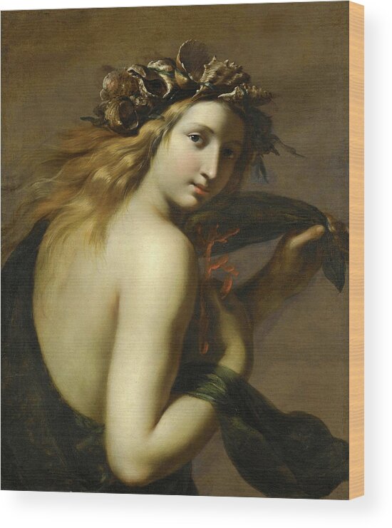 Ginevra Cantofoli Wood Print featuring the painting A Sea-Nymph possibly Galatea by Ginevra Cantofoli