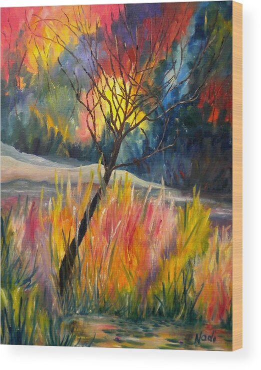 Fire Wood Print featuring the photograph Ablaze by Renate Wesley