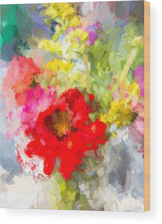 Flower Wood Print featuring the photograph Abstract Bouquet by Natalie Rotman Cote