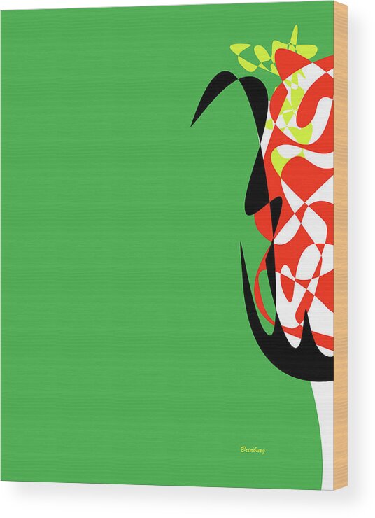 Abstract In The Living Room Wood Print featuring the digital art Abstract Flower 3 by David Bridburg