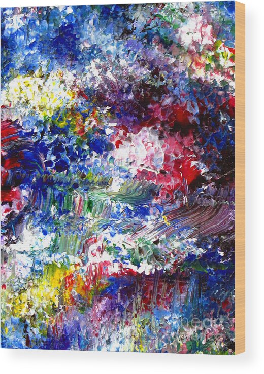 Mas Art Studio Wood Print featuring the painting Abstract Series 070815 A2 by Mas Art Studio