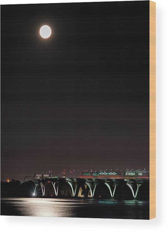 Moon Wood Print featuring the photograph Across the Water by Richard Macquade