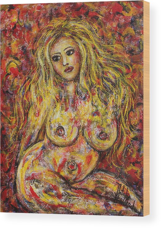 Expressionism Wood Print featuring the painting Adrianna by Natalie Holland