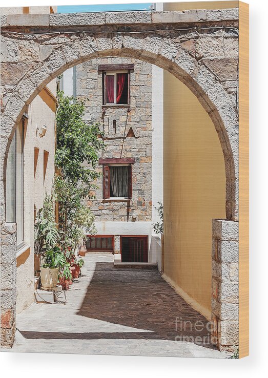 Agios Wood Print featuring the photograph Agios Nikolaos Street by Antony McAulay