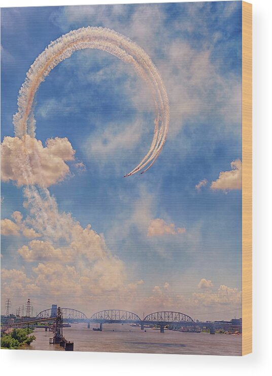 Aeroshell Wood Print featuring the photograph Airshow at the Lou by Susan Rissi Tregoning