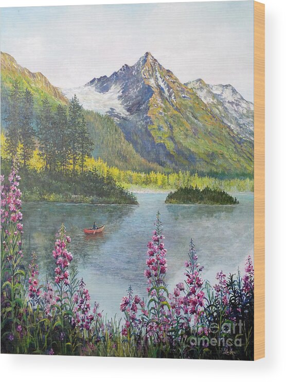 Alaska Wood Print featuring the painting Alaska by Lou Ann Bagnall