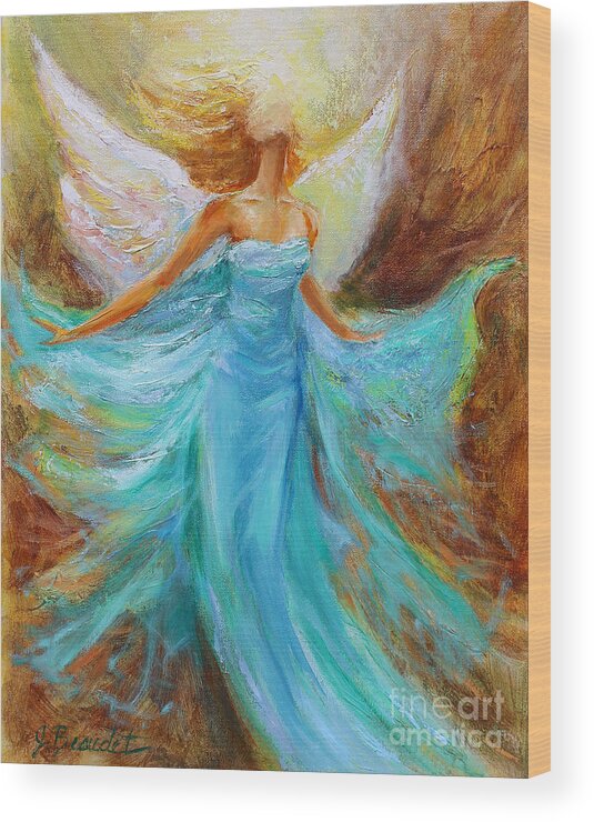 Angel Painting Wood Print featuring the painting Angelic Rising by Jennifer Beaudet
