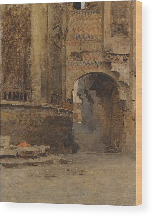 19th Century Art Wood Print featuring the painting Archway in Cairo by Leopold Muller