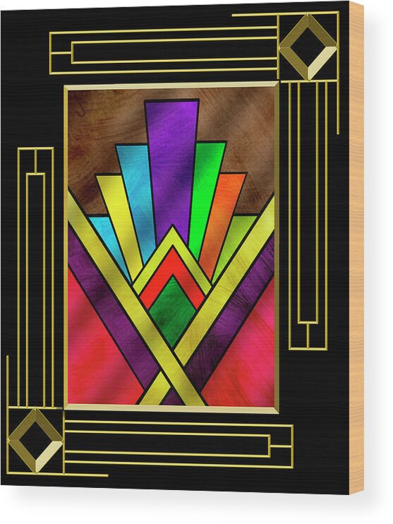Staley Wood Print featuring the digital art Art Deco 7 B - Frame 5 by Chuck Staley