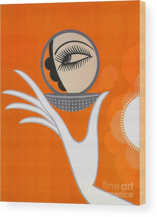 Art Deco Wood Print featuring the painting Art Deco Fashion illustration by Tina Lavoie