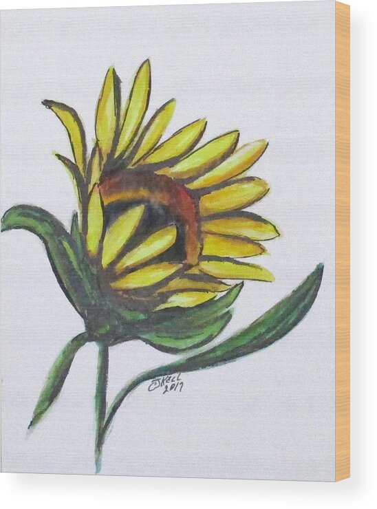 Sunflowers Wood Print featuring the painting Art Doodle No. 22 by Clyde J Kell