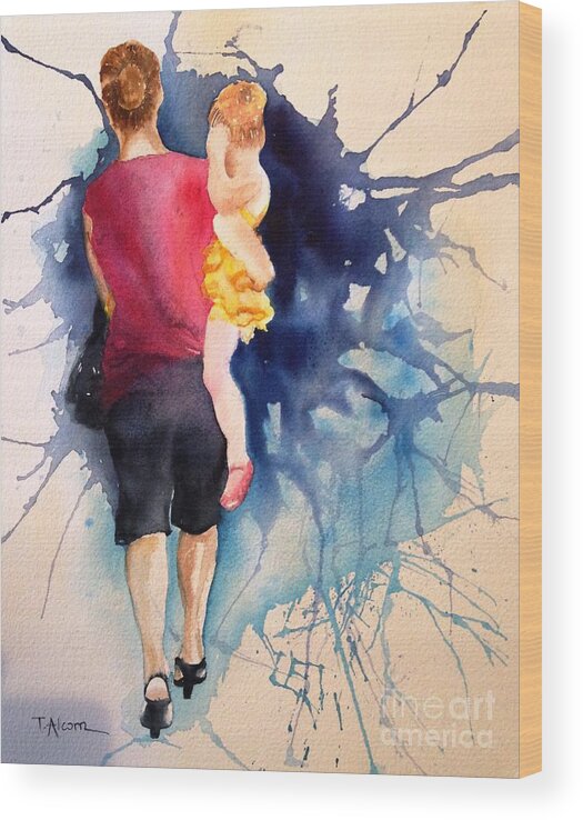 Ballet Wood Print featuring the painting Ballet Mum - original sold by Therese Alcorn