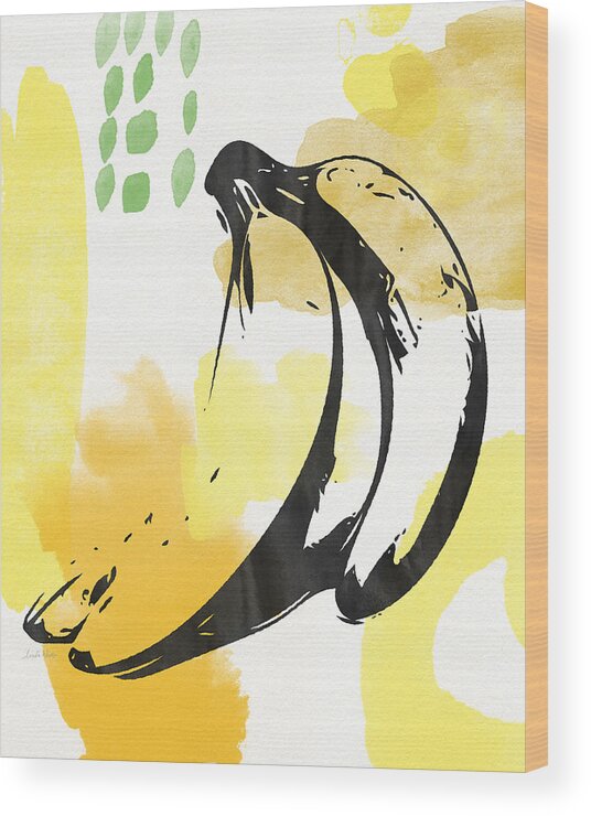 Bananas Wood Print featuring the painting Bananas- Art by Linda Woods by Linda Woods