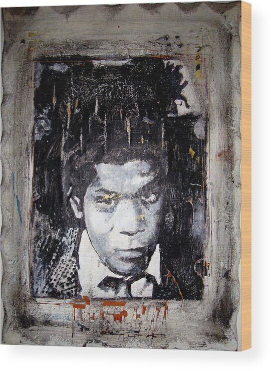 Basquiat Wood Print featuring the painting Basquiat by Leigh Odom