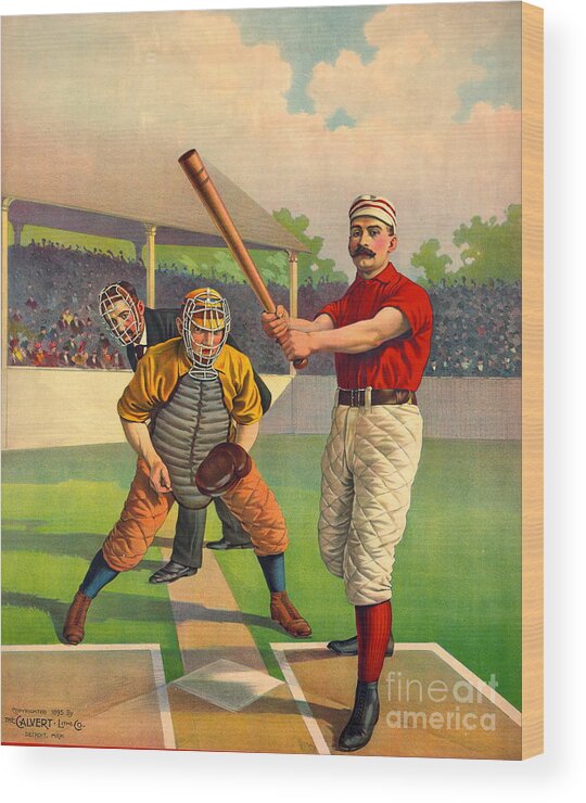 Batter-up 1895 Wood Print featuring the photograph Batter Up 1895 by Padre Art