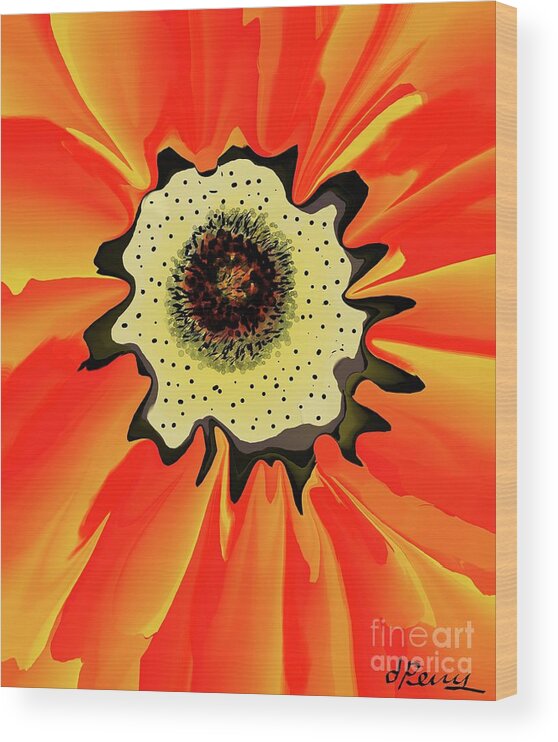 Flower Art Prints Wood Print featuring the digital art Bee'sEye View by D Perry