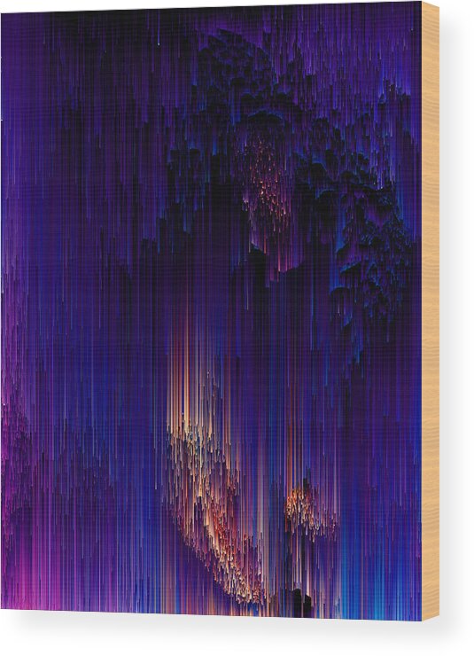 Glitch Wood Print featuring the digital art Beglitchment - Pixel Art by Jennifer Walsh