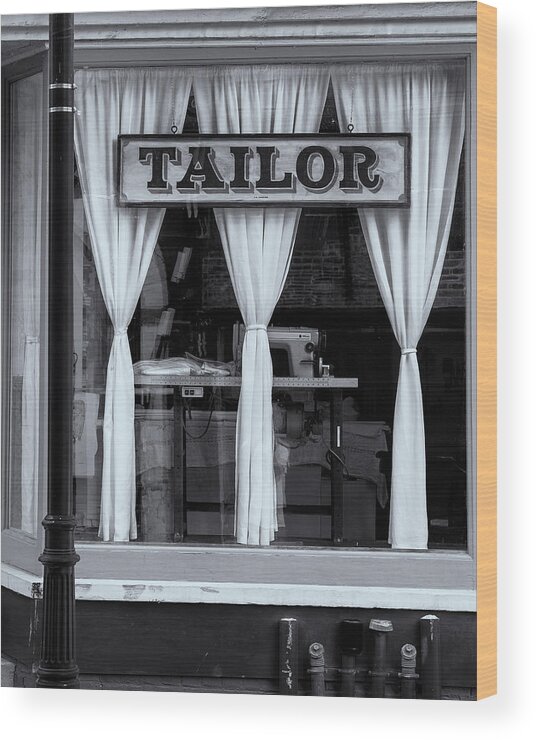 Bellows Falls Vermont Wood Print featuring the photograph Bellows Falls Tailor by Tom Singleton