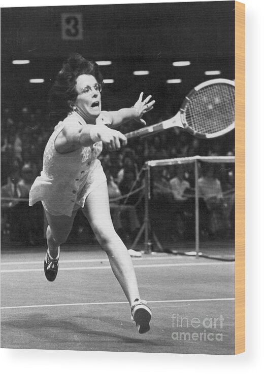 1974 Wood Print featuring the photograph Billie Jean King by Granger