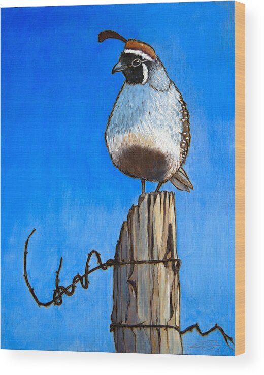 Southwest Birds Wood Print featuring the painting Bird's Eye View by Judi Hendricks