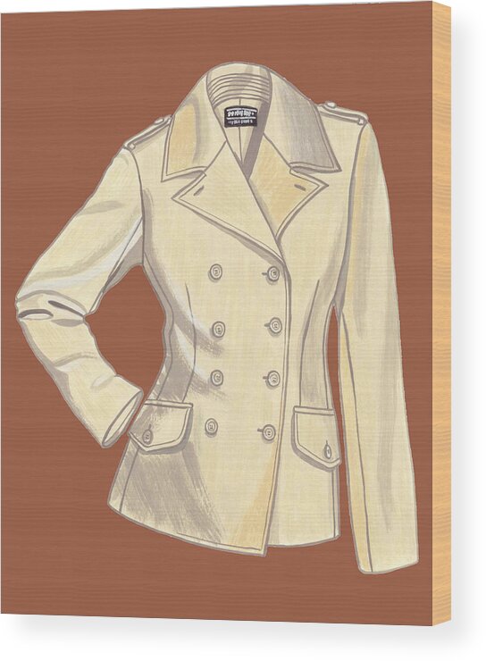 Fashion Design Wood Print featuring the painting Blazer Front by Vlasta Smola