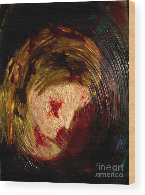 Blood Wood Print featuring the painting Bloody Nightmare by Kristen Diefenbach