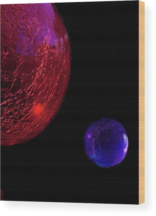 Abstract Wood Print featuring the digital art Blue Moon by Don Allen