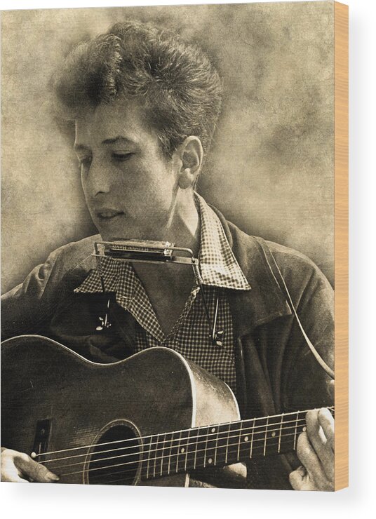 Bob Dylan Wood Print featuring the digital art Bob Dylan by Anthony Murphy