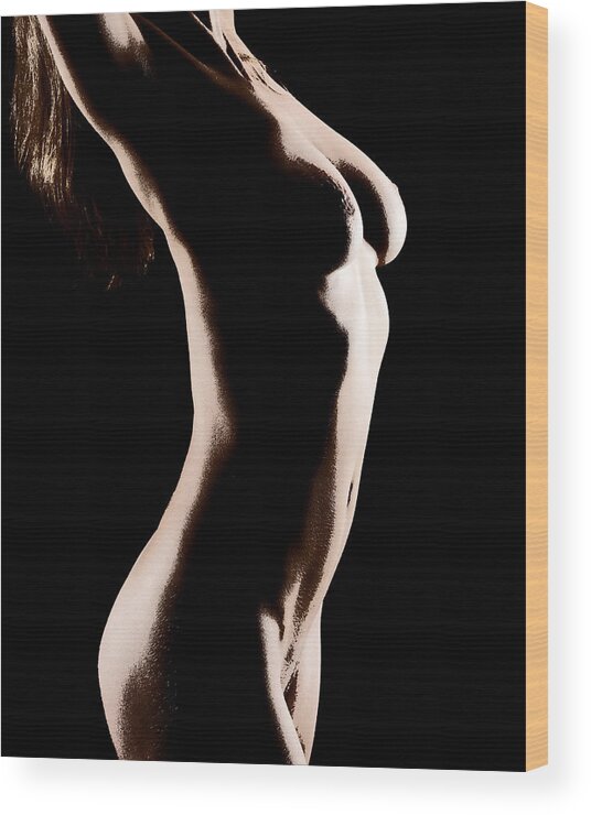 Nude Wood Print featuring the photograph Bodyscape 542 by Michael Fryd