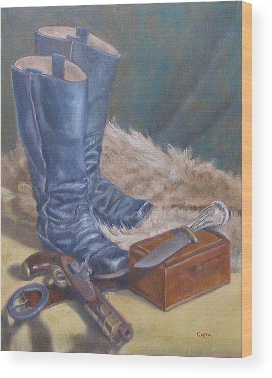 Boot Wood Print featuring the painting Boots by Todd Cooper