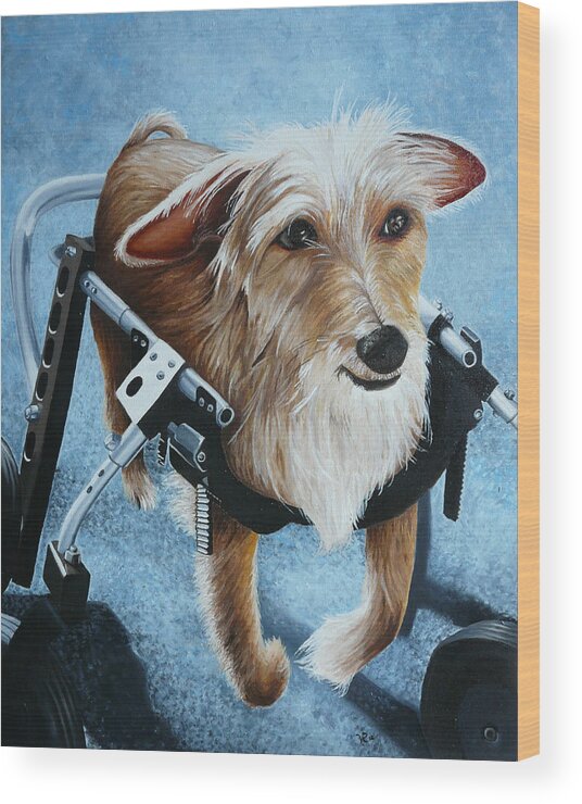 Pet Wood Print featuring the painting Buddy's Hope by Vic Ritchey