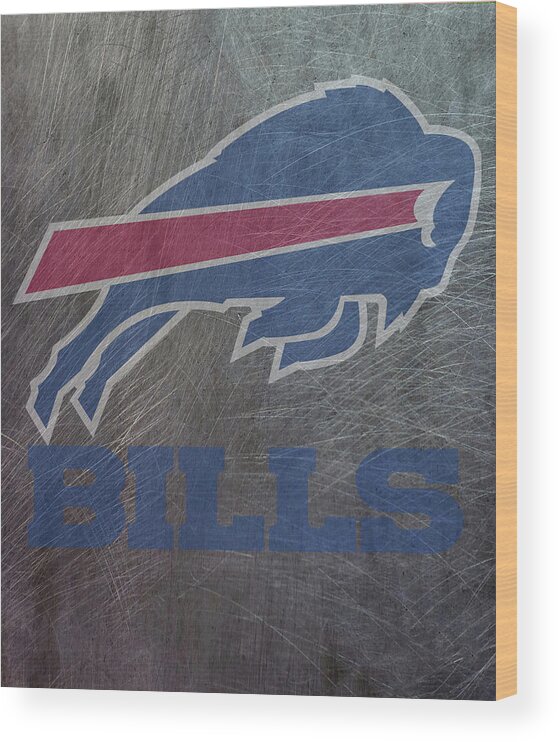 Buffalo Bills Wood Print featuring the mixed media Buffalo Bills Translucent Steel by Movie Poster Prints
