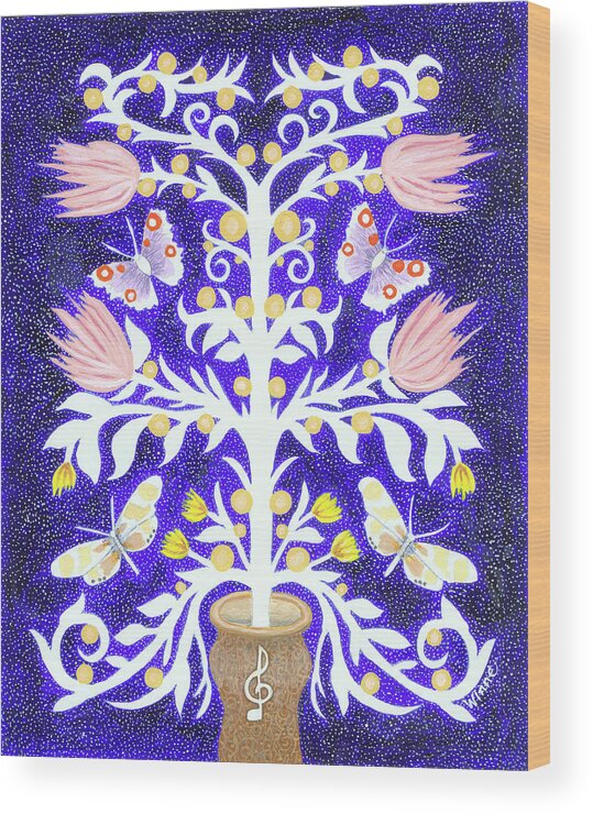 Lise Winne Wood Print featuring the painting Butterfly Sonata by Lise Winne