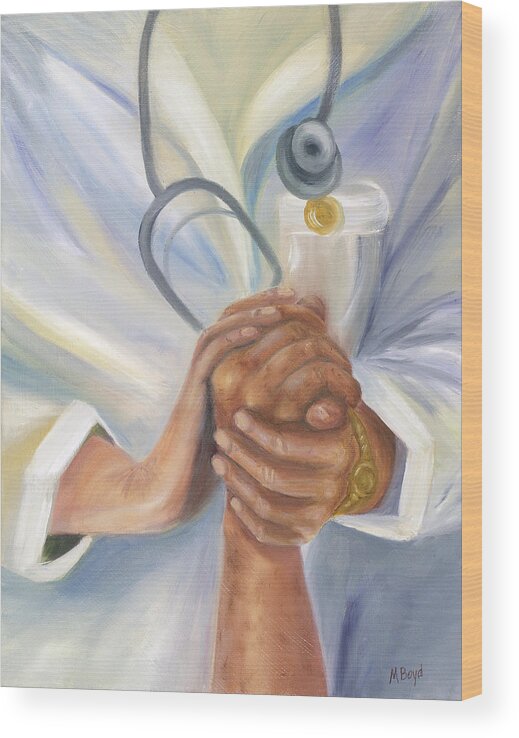 Nursing Wood Print featuring the painting Caring A Tradition of Nursing by Marlyn Boyd