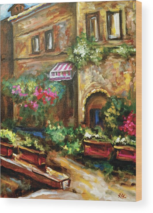 Italian Painting Wood Print featuring the painting Casa Bella by Katia Von Kral