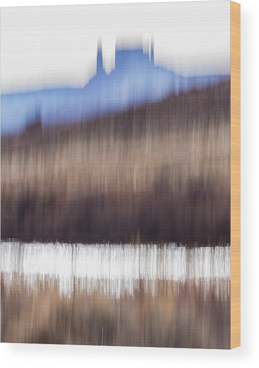 Winter Wood Print featuring the photograph Castle Rock And Colorado River by Deborah Hughes